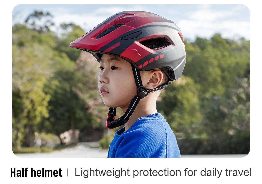 Horntour Children's Bike Helmet Full Face Removable Ultra Light Breathable Children's Outdoor Skate Roller Skate Cycling Helmet