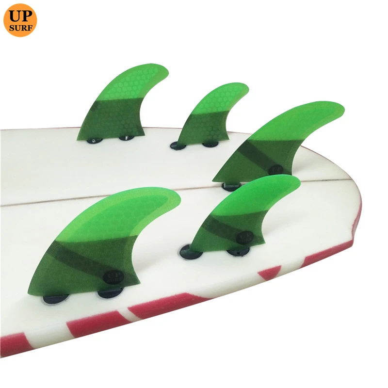 UPSURF FCS Fins M+GL 5pcs Honeycomb Surfboard Fins High Performance Surf Fins Multicolors Surfing 5 Fins Free Match