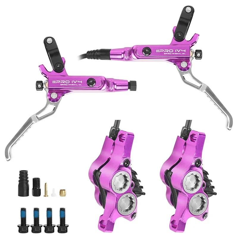 IIIPRO Ultralight Mountain Bike 4 Piston Hydraulic Disc Brake Set 850mm/1550mm CNC Oil Pressure High-quality Brake Handle