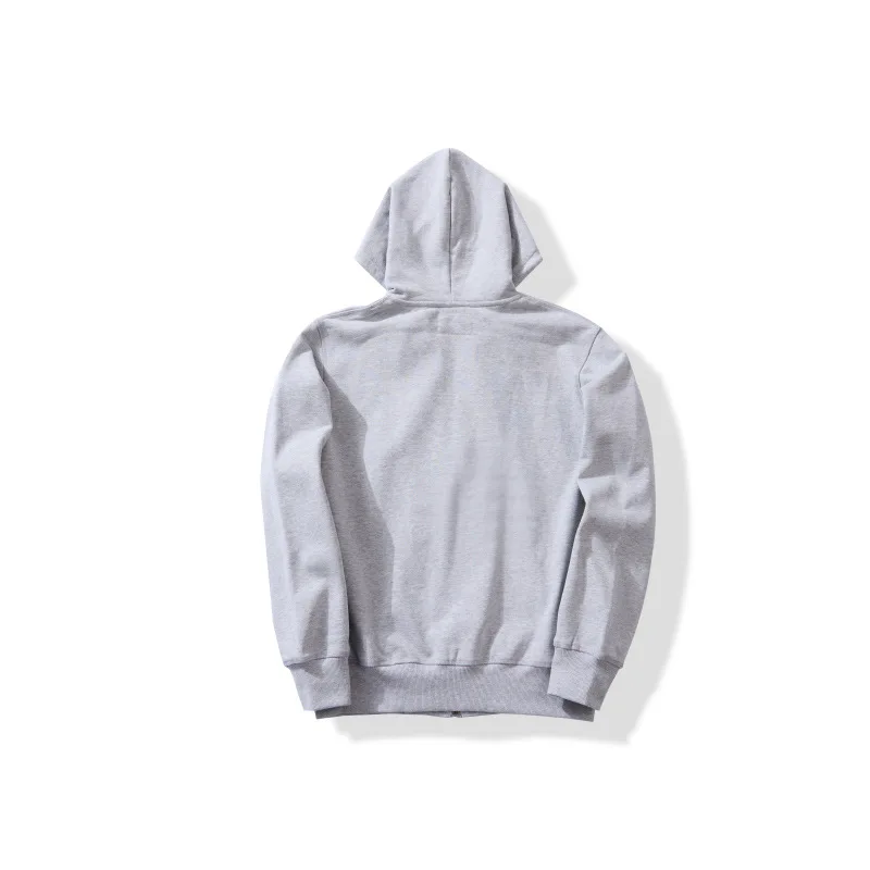 OKONKWO Heavyweight 500g Looped Bottom Solid Color Men's Women's Hooded Sweatshirt Zipper Hoodie Outdoor Travel Sports Cardigan