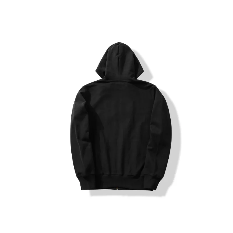 OKONKWO Heavyweight 500g Looped Bottom Solid Color Men's Women's Hooded Sweatshirt Zipper Hoodie Outdoor Travel Sports Cardigan