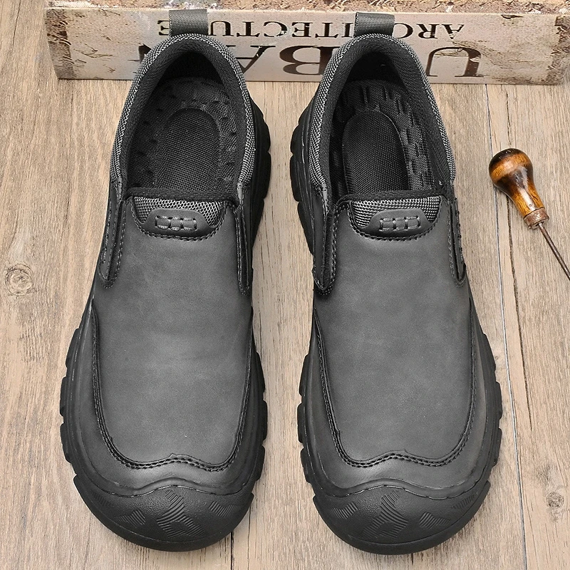 Autumn Spring Men Outdoor Leather Hiking Shoes Trekking Sneakers Camping Hike Tracking Treking Mountain Climbing