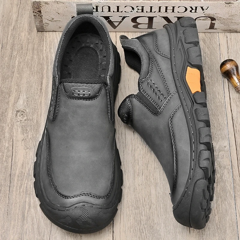 Autumn Spring Men Outdoor Leather Hiking Shoes Trekking Sneakers Camping Hike Tracking Treking Mountain Climbing