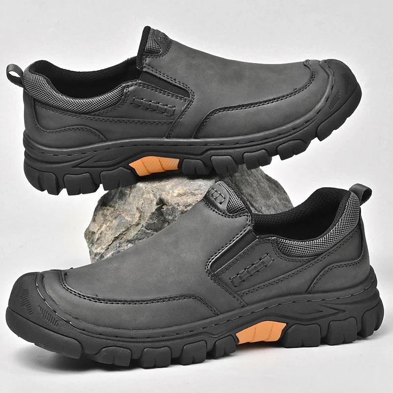 Autumn Spring Men Outdoor Leather Hiking Shoes Trekking Sneakers Camping Hike Tracking Treking Mountain Climbing