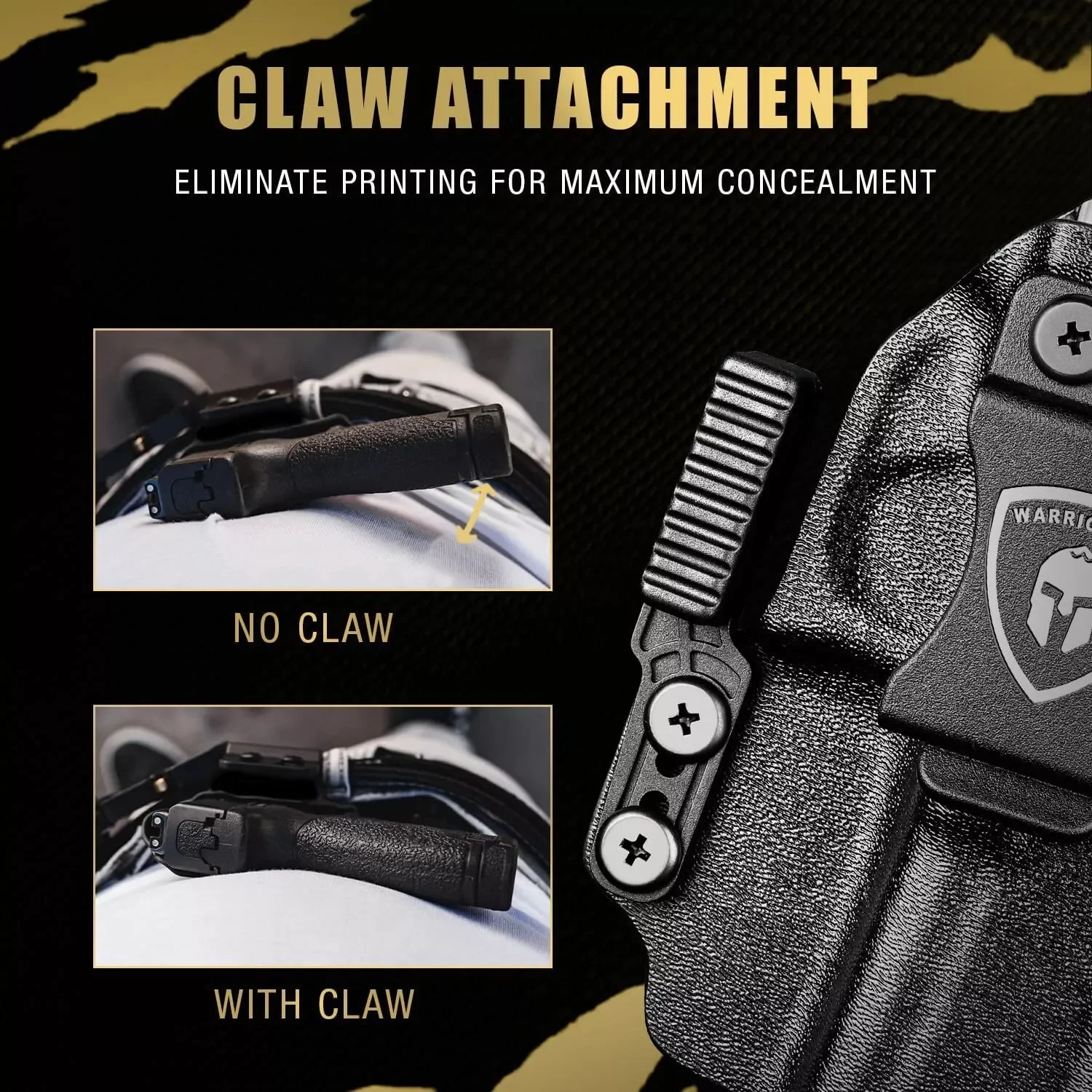 Fit Smith & Wesson M&P Shield/Shield plus 9mm /.40/M2.0-3.1,IWB Kydex Holster,Claw&Optic Cut,Right Hand,Adjustable,Click Sound