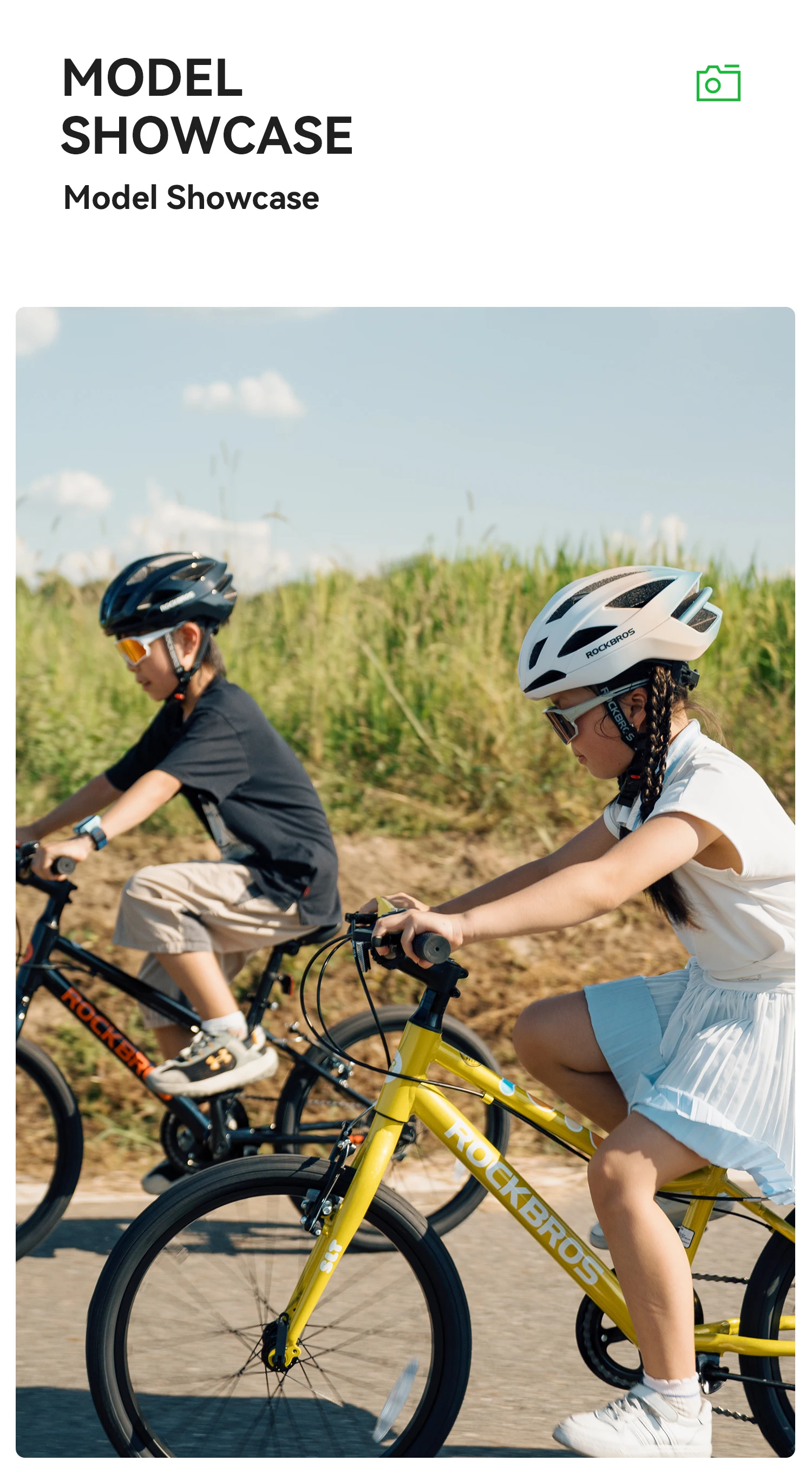 ROCKBROS Children Cycling Helmet Lightweight with Antibacterial Lining Helmet 20 Air Guide Holes Breathable Ventilated Helmet