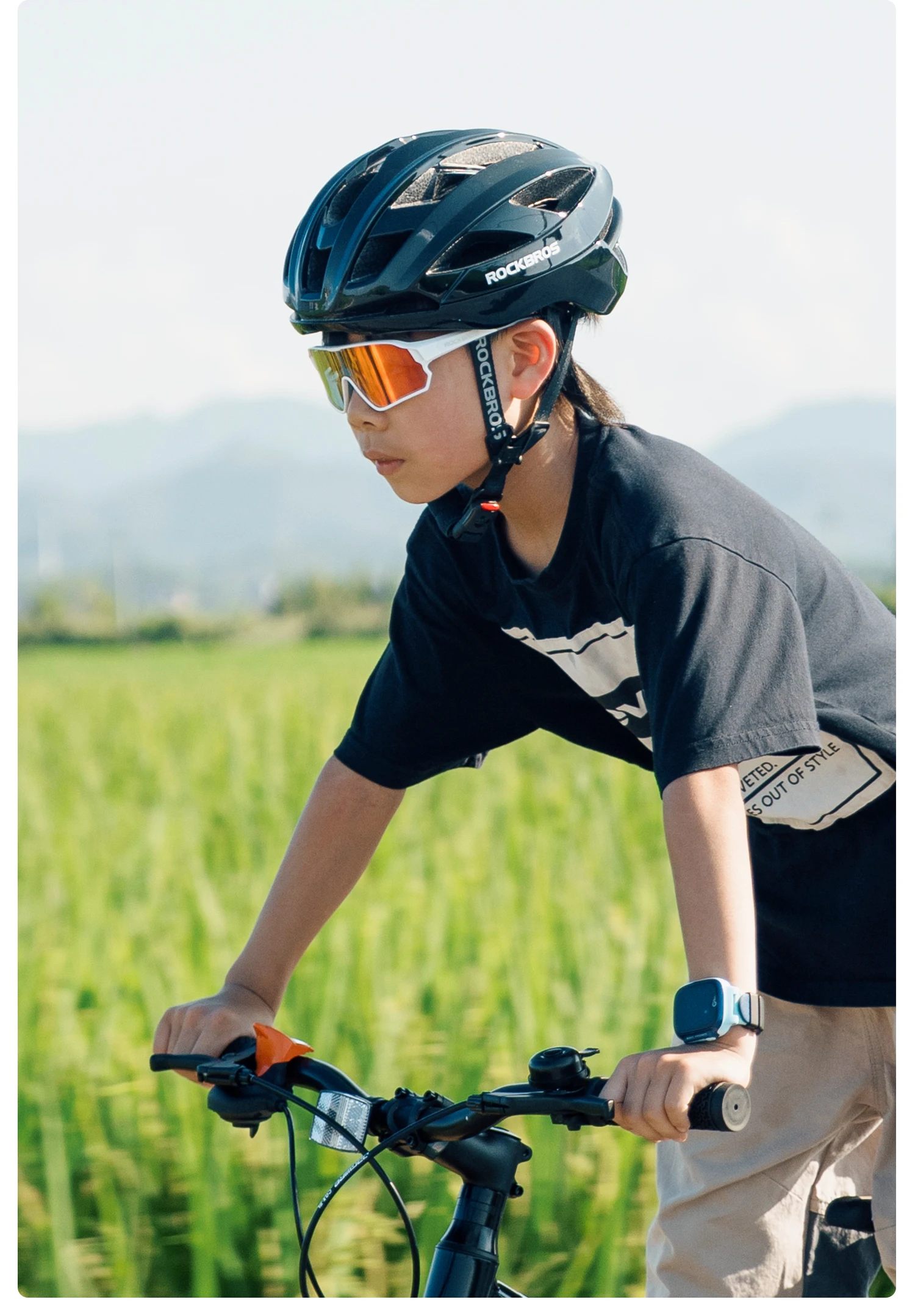 ROCKBROS Children Cycling Helmet Lightweight with Antibacterial Lining Helmet 20 Air Guide Holes Breathable Ventilated Helmet