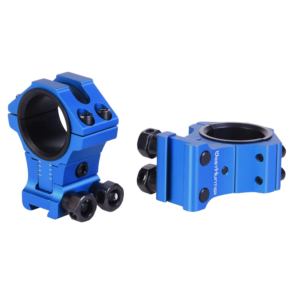 WESTHUNTER Adjustable Profile Raise Dovetail Mounts Precision 11mm Rails CNC 30mm/25.4mm High Profile Hunting Rifle Scope Rings