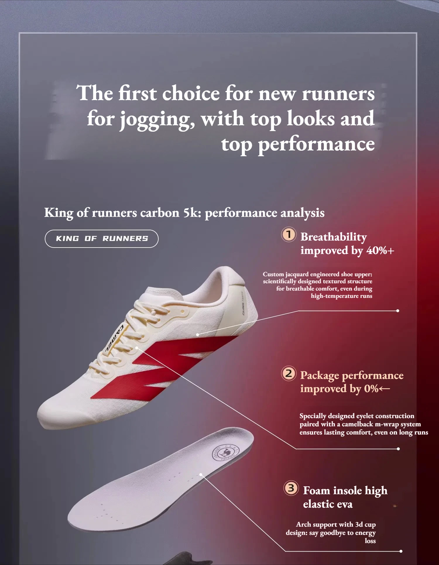 Golden Camel 5K Carbon Plate Cushion Running Shoes for Men's Women 2026 Spring Sneakers Wear-Resistant Lightweight Jogging Shoes