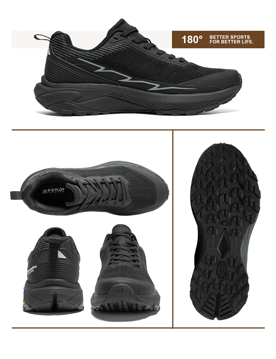 Baasploa Men Hiking Shoes Outdoor Lightweight Mesh Lace up Sneakers Male Casual Breathable Non-Slip Wear Resistant Walking Shoes