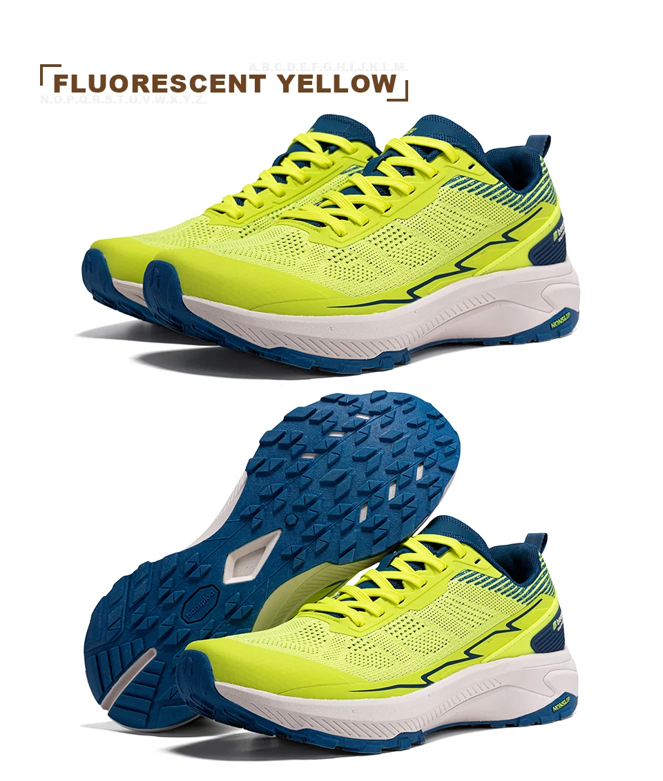 Baasploa Men Hiking Shoes Outdoor Lightweight Mesh Lace up Sneakers Male Casual Breathable Non-Slip Wear Resistant Walking Shoes