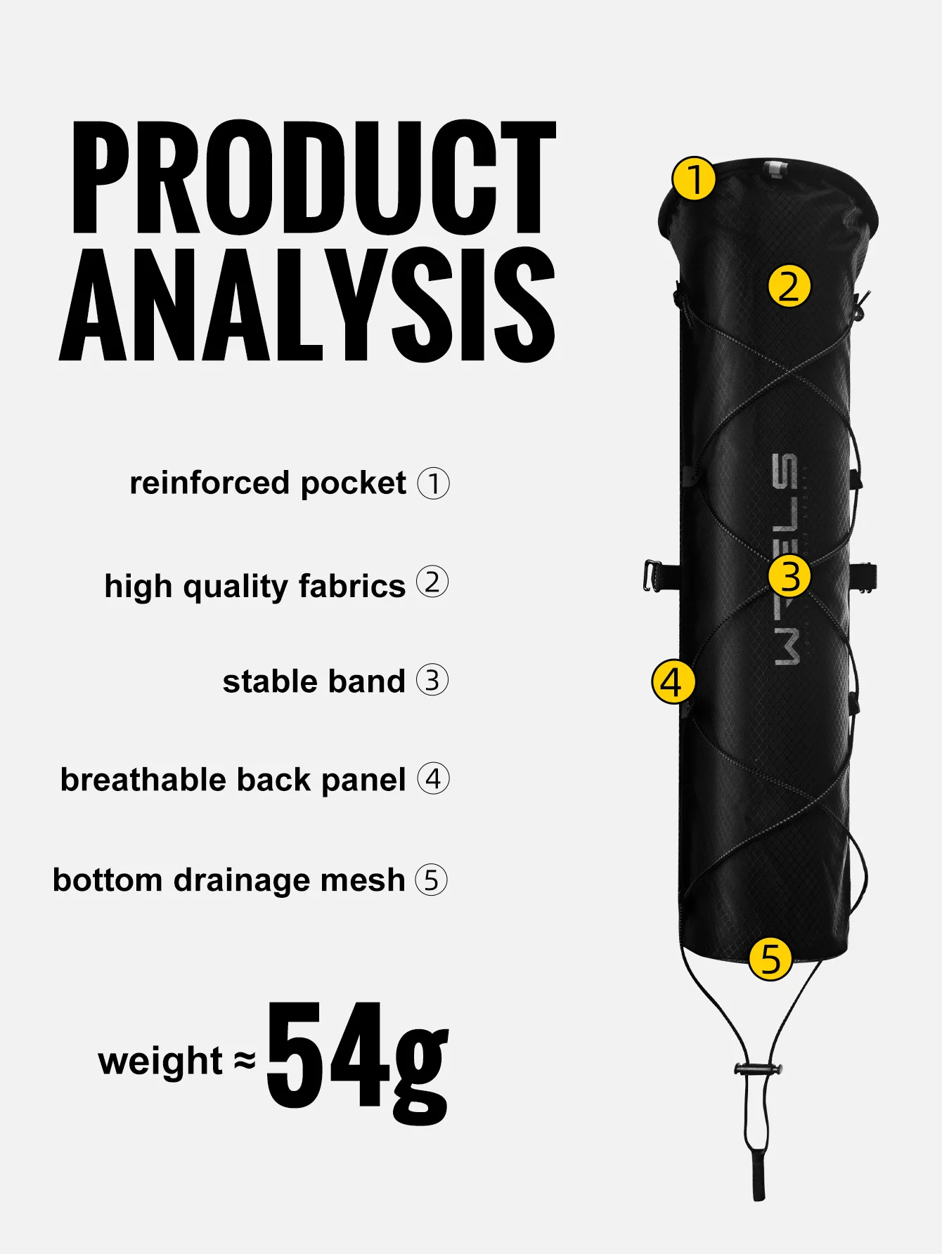 WRELS Trekking Poles Bag Hiking Poles Bag Lightweight Waterproof Portable Fish Bone Pocket Opening Tightening Buggy Bag Cane Bag