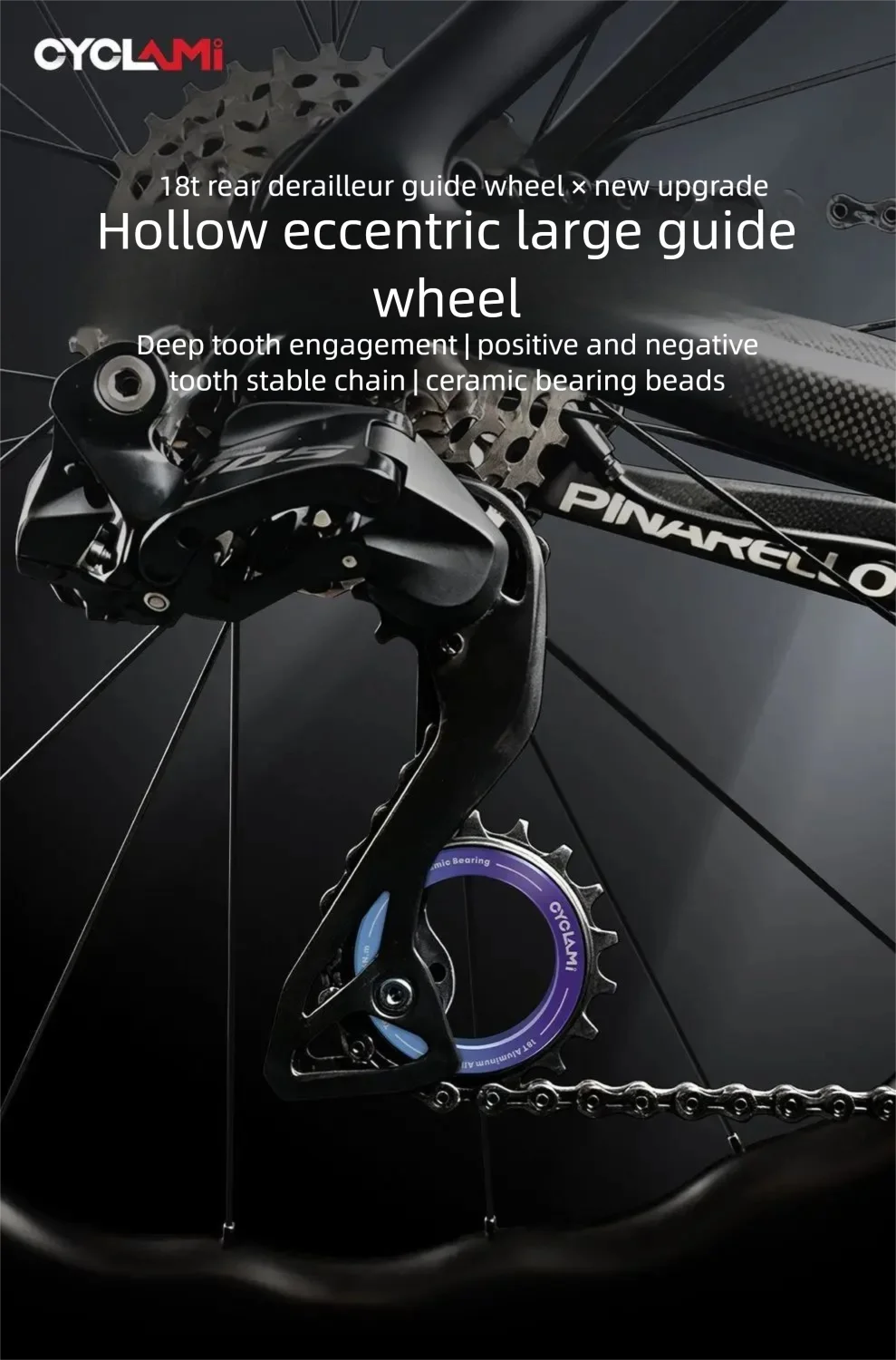 18T Hollow Jockey Wheel 12‑Speed Ceramic Bearing Rear Derailleur Pulley For Shimano R9200 R9250 R8100 R7000 Road Bike