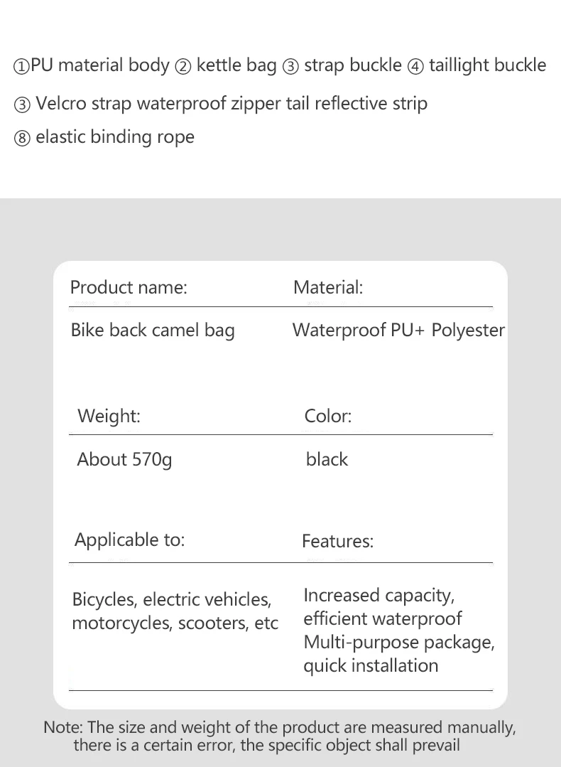 Bike Rear Seat Trunk Bag Waterproof Bicycle Rear Seat Carrier Bags Large Capacity Multiple Pockets Bike Bag Cycling Accessories