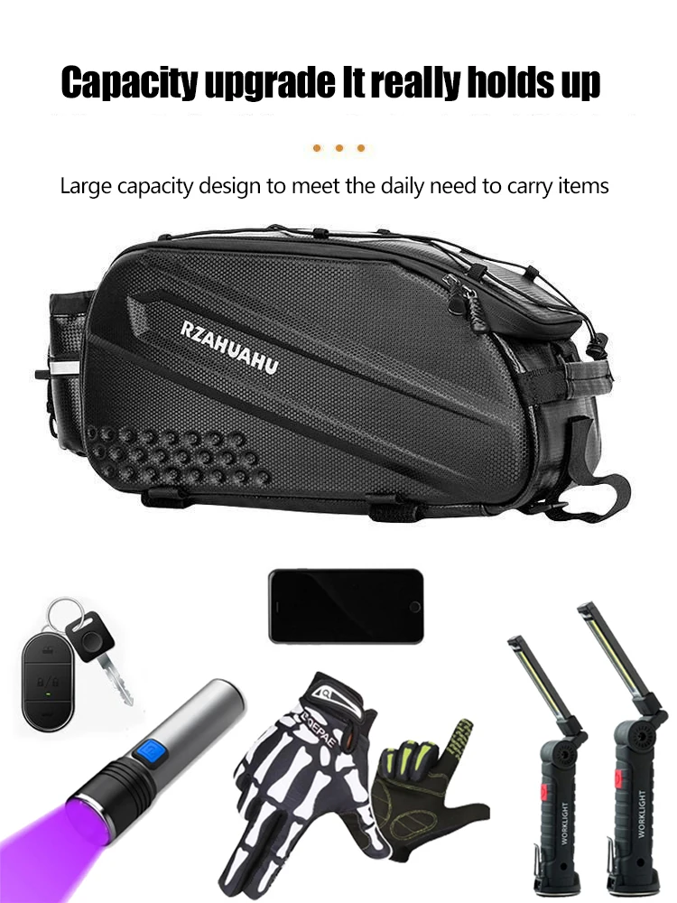 Bike Rear Seat Trunk Bag Waterproof Bicycle Rear Seat Carrier Bags Large Capacity Multiple Pockets Bike Bag Cycling Accessories