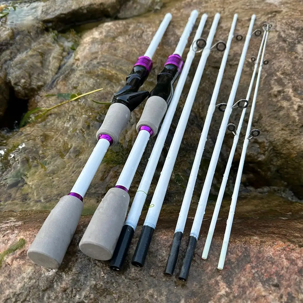 Casting Spinning Fishing Rod 2.1/1.8m UltraLight Trout Jigging Carbon Fiber Rod Pole 4/5 Section with EVA Handle 3-15g Lure WT.