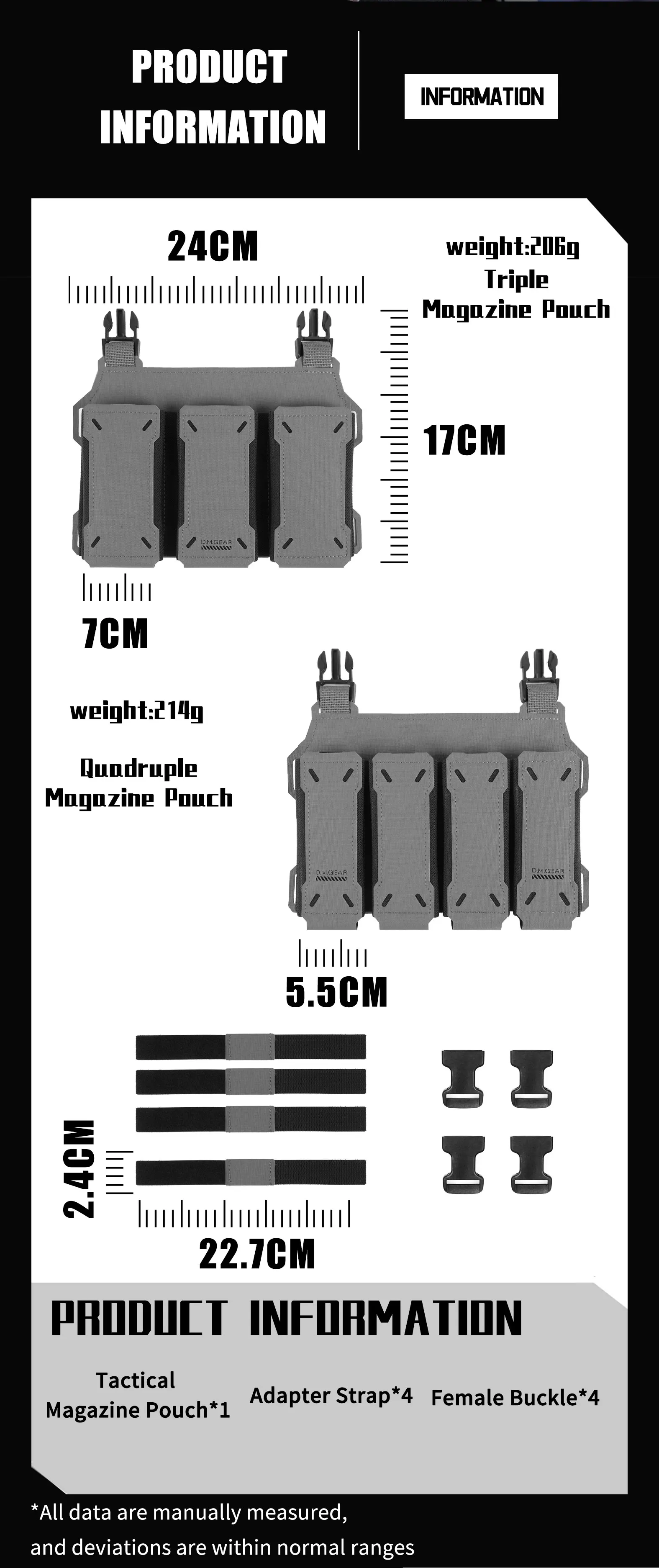 Tactical Quadruple Magazine Pouch Mag Holster Mag Holder Airsoft Bag Outdoor Hunting Camping Accessories Airsoft Vest Pouches