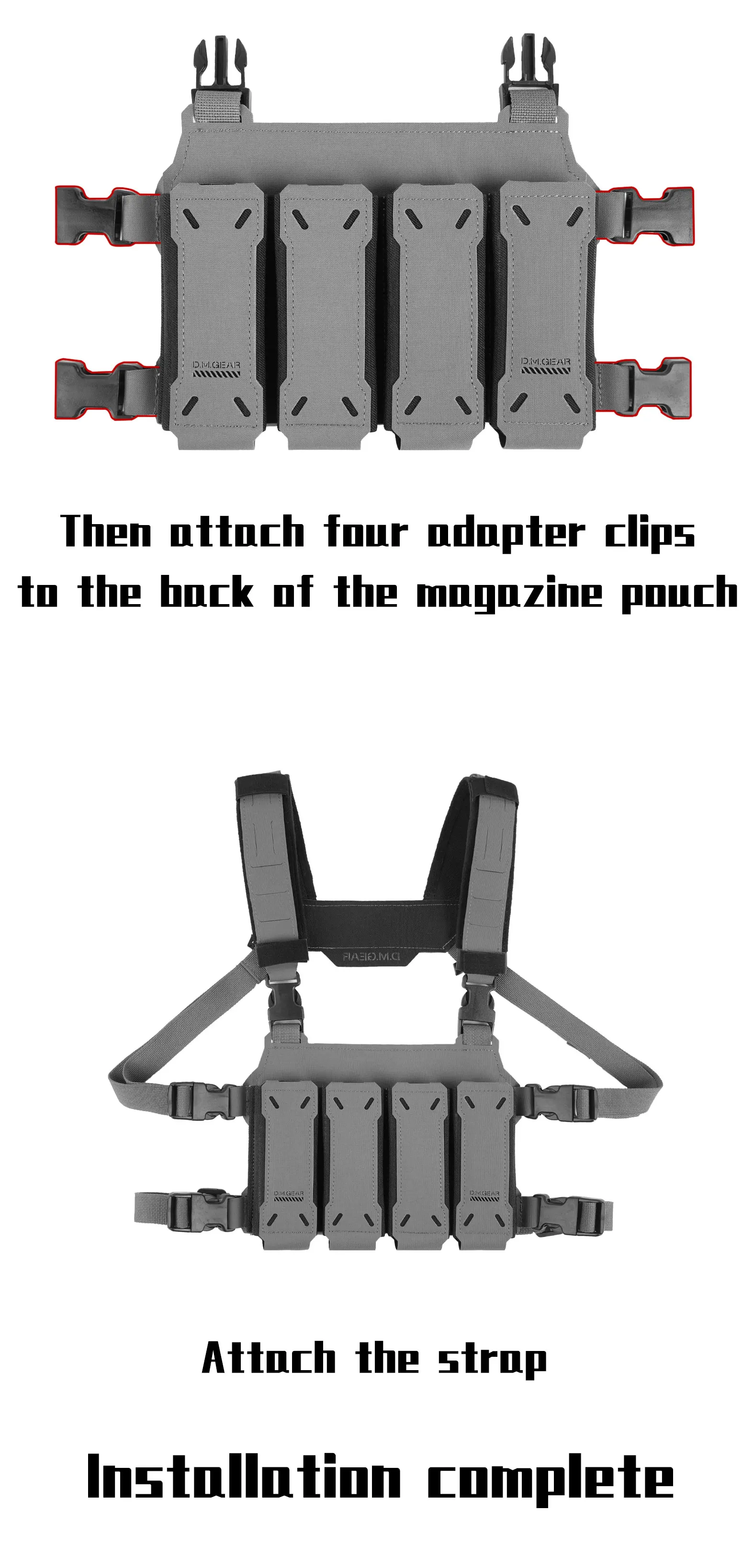 Tactical Quadruple Magazine Pouch Mag Holster Mag Holder Airsoft Bag Outdoor Hunting Camping Accessories Airsoft Vest Pouches