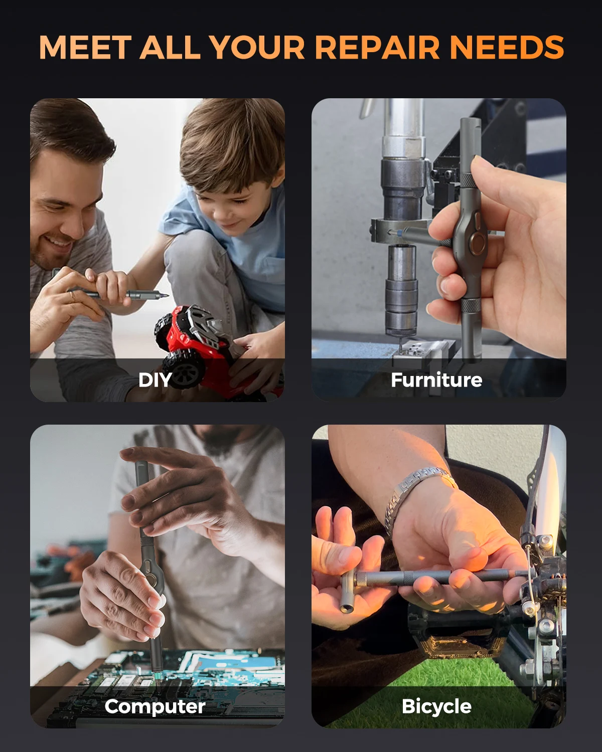 Precision 74in1 magnetic ratchet screwdriver set Detachable T-handle magneticizer Fix furniture, electronics & bicycle Tasks