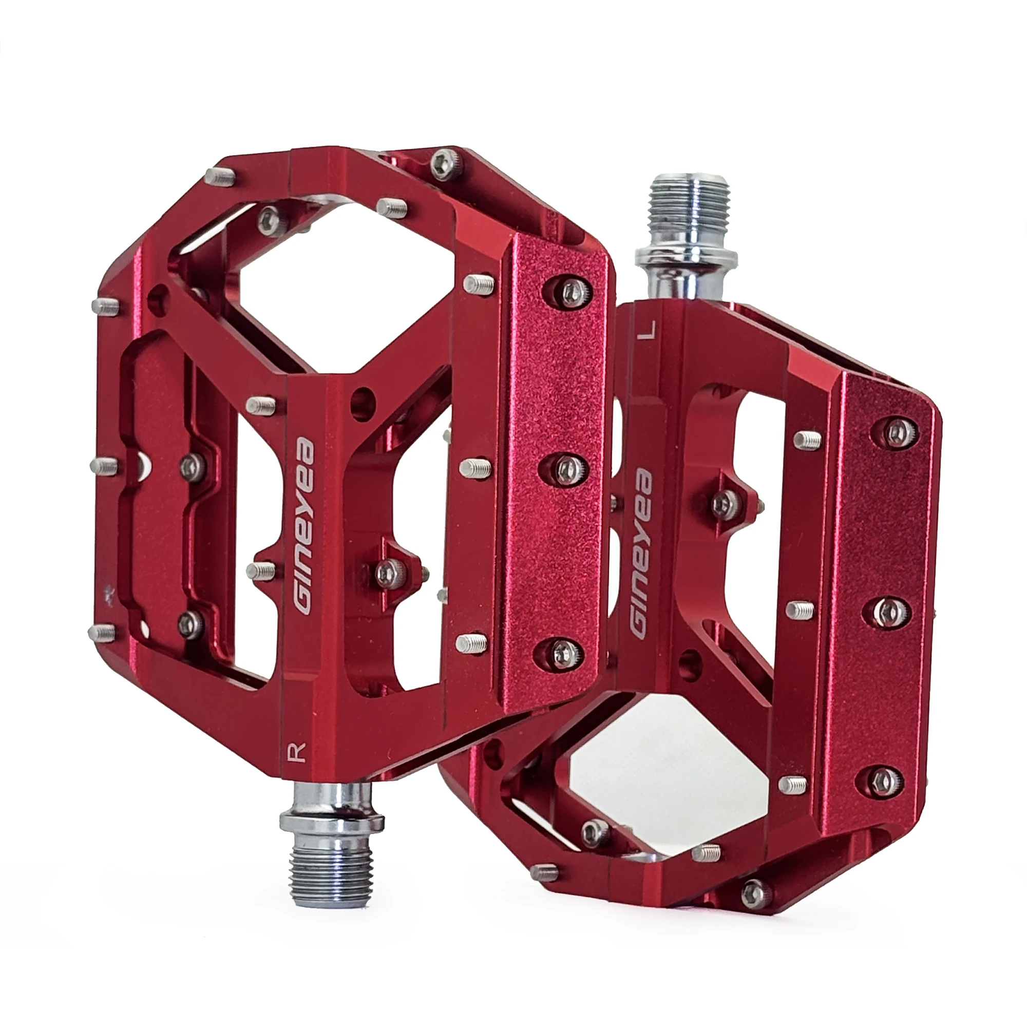 Gineyea Mountain Bike Pedals MTB Pedals Bicycle Flat Pedals Aluminum 9/16" Sealed Bearing Lightweight Platform for Road Bike