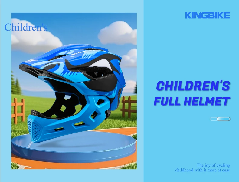 BATFOX Children Full Face Bike Helmet Removable Chin Balance Bike Skateboard Roller Skating Safety Cap Kids Bicycle Cycling Gear