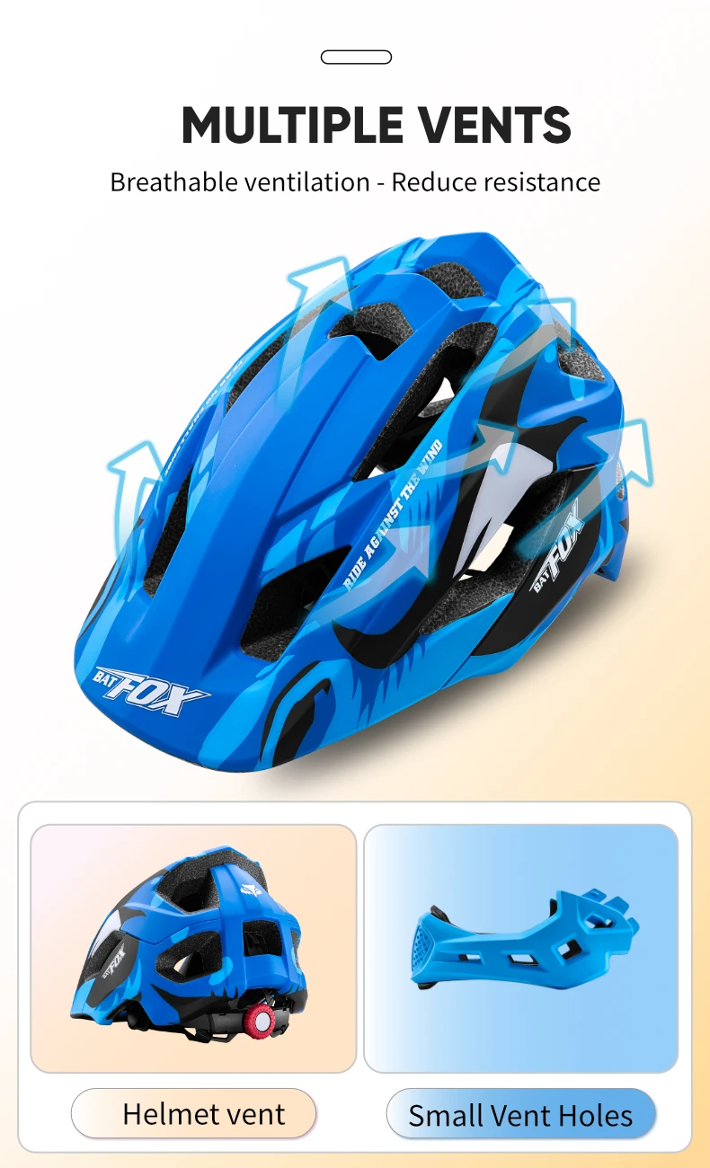 BATFOX Children Full Face Bike Helmet Removable Chin Balance Bike Skateboard Roller Skating Safety Cap Kids Bicycle Cycling Gear