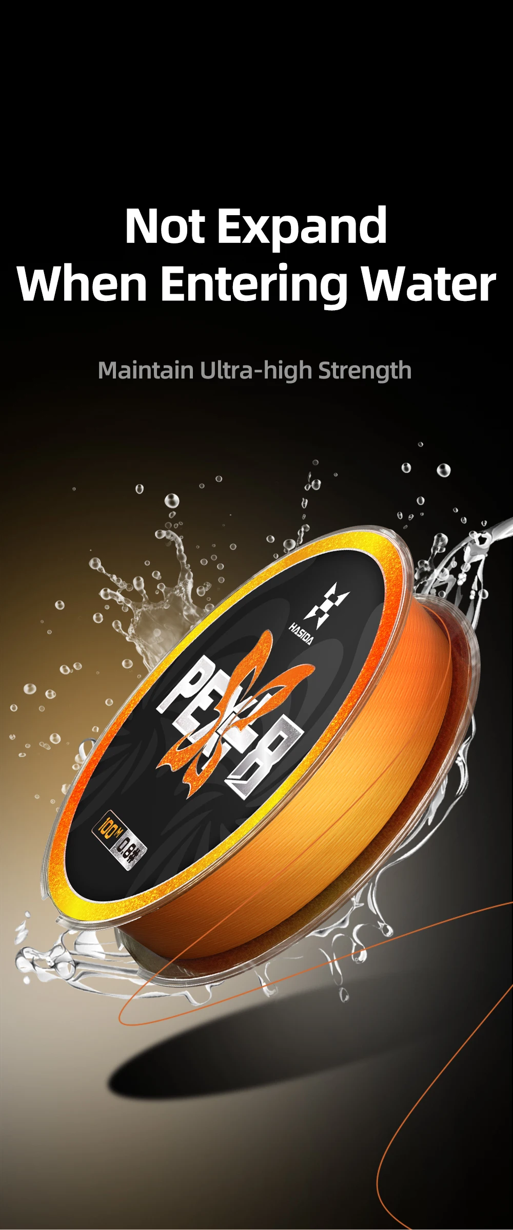 HASIDA Butterfly 100m 8 Strand Braided Fishing Line PE X8 Smooth Soft 0.6-5.0# Anti UV Multifilament Fishing Line