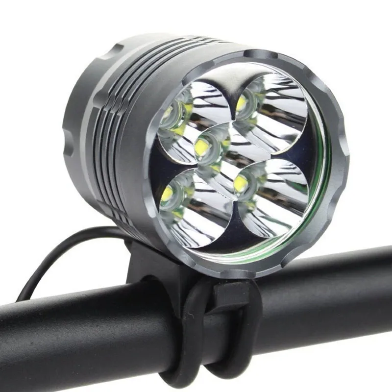 8.4V 4*T6 Bicycle Light Super Bright Waterproof MTB Road Bike Front Flashlight With 5200mAh Battery Cycling Lamp