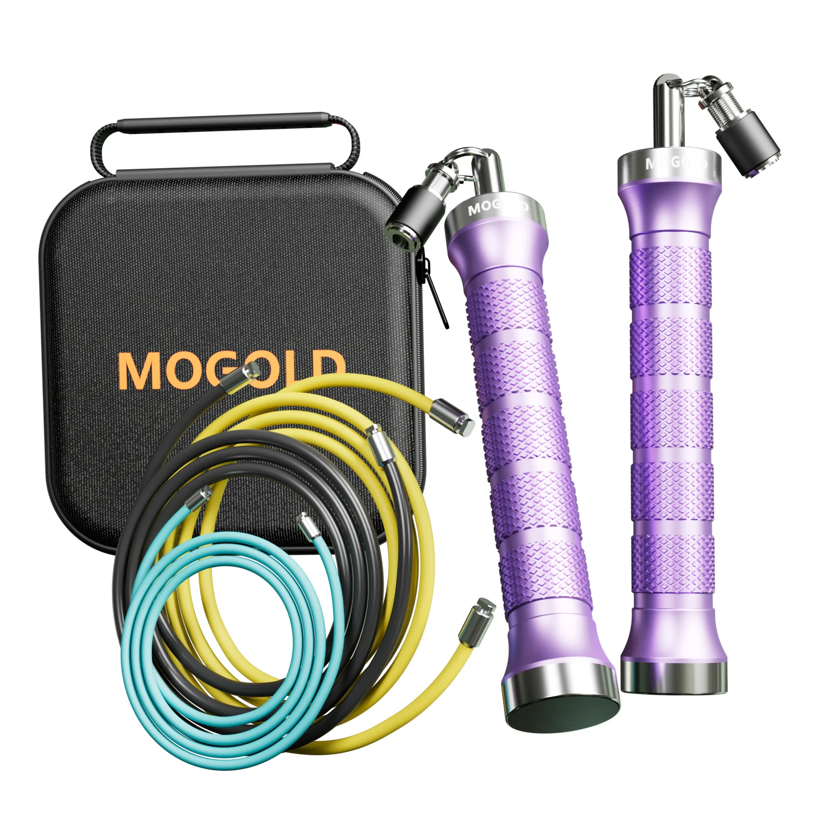 MOGOLD Training Jump Rope: Quick-Change Cord, Anti-Slip Mesh Grip, Durable Metal Handle – Built for Sustained Training