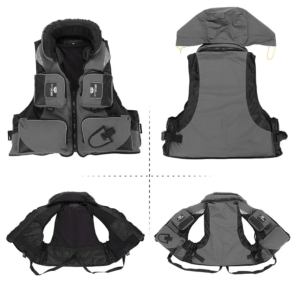Professional Life Vest Fishing Adult Safety Life Multi-Pocket Jacket Survival Life Vest Swimming Boating Drifting