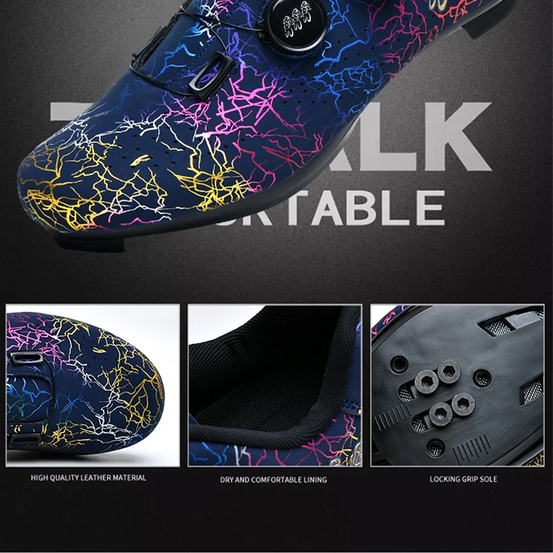 New Breathable Professional Cycling Shoes Unisex Road Bike SPD Pedal Lock Shoes Mountain Off-Road MTB Cycling Competition Shoes