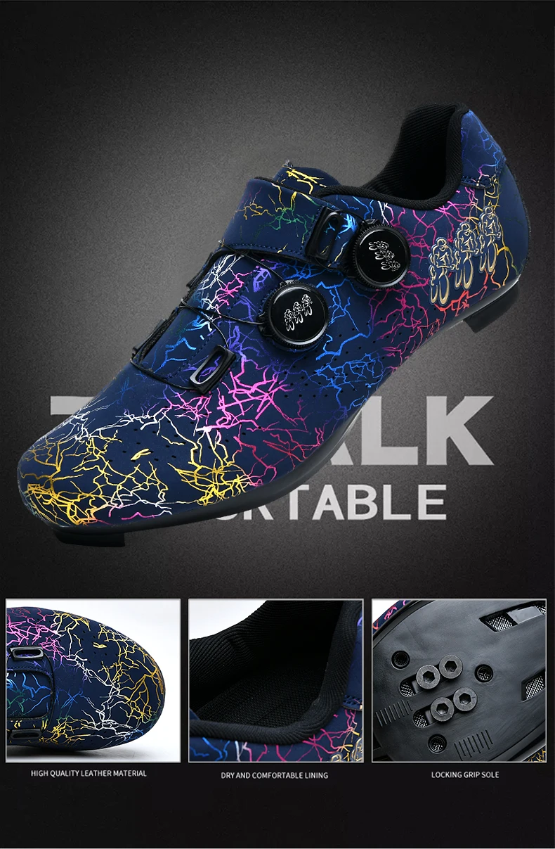 New Breathable Professional Cycling Shoes Unisex Road Bike SPD Pedal Lock Shoes Mountain Off-Road MTB Cycling Competition Shoes