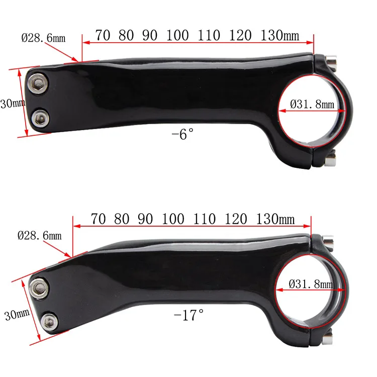 New T1000 Carbon MTB Mountain Bike 6/17 Degree 31.8MM Road Bike Carbon Power Positive and Negative Stem Bicycle Parts