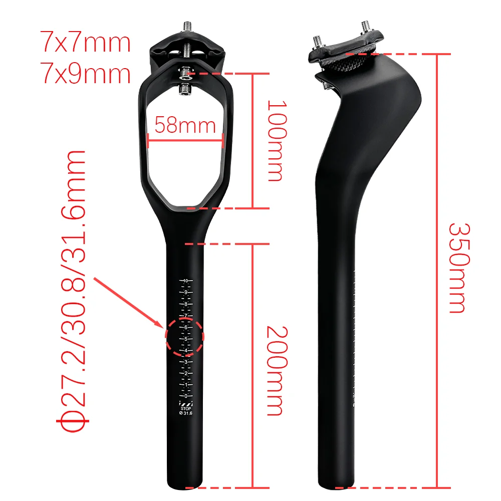 2026 BALUGOE High-Strength MTB Seat Pole Carbon Fiber Highway Seat Tube Hollow Broken Wind Competition Tube Riding Accessories