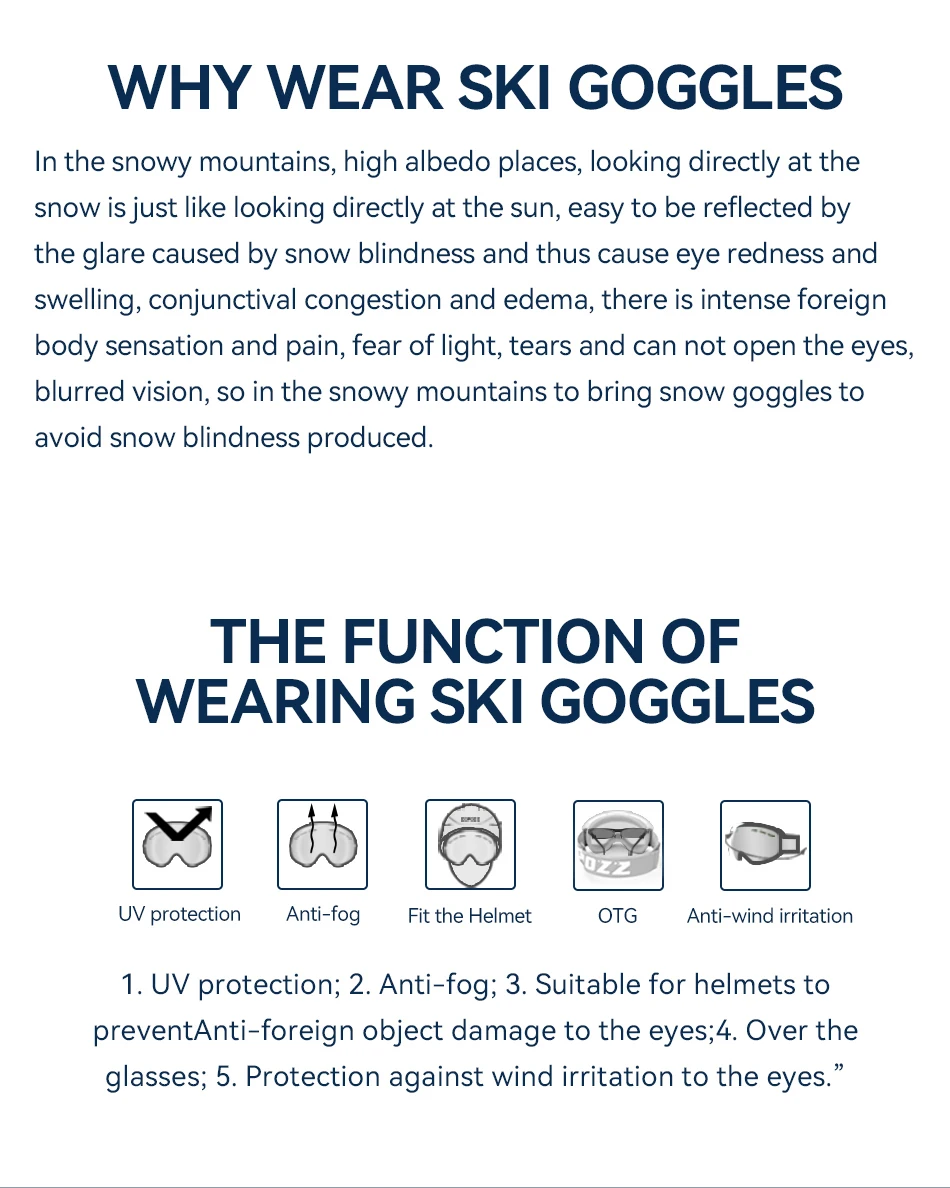 COPOZZ X-edge Series Men Women Double Layers Anti-Fog Ski Goggles Snowmobile Eyewear Snow Snowboard Glasses with Magnetic Lenses