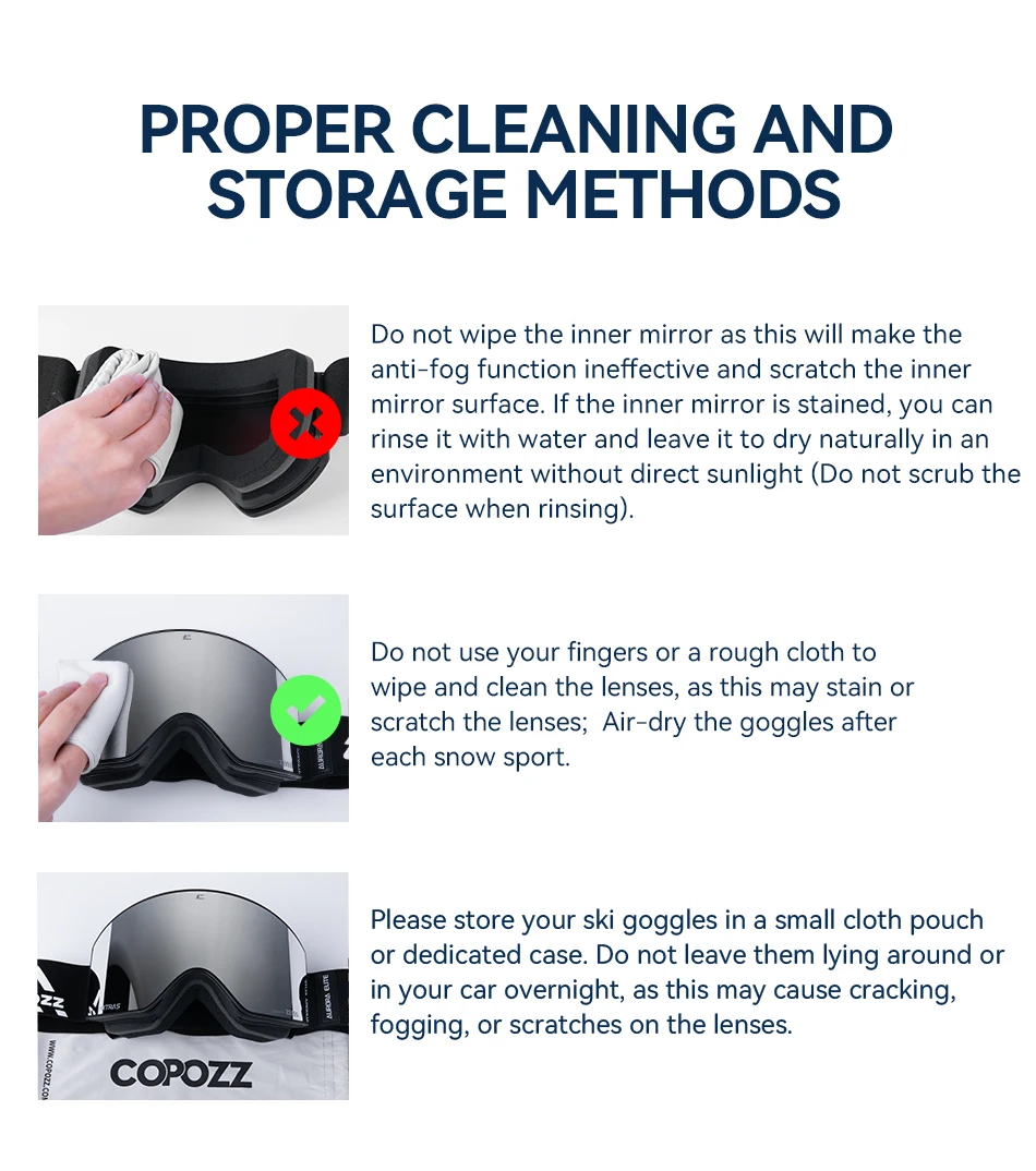 COPOZZ X-edge Series Men Women Double Layers Anti-Fog Ski Goggles Snowmobile Eyewear Snow Snowboard Glasses with Magnetic Lenses