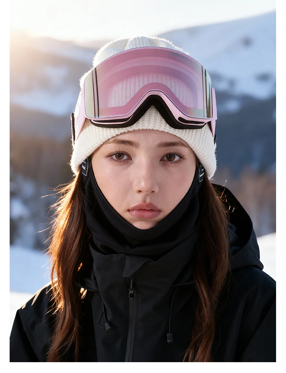 COPOZZ X-edge Series Men Women Double Layers Anti-Fog Ski Goggles Snowmobile Eyewear Snow Snowboard Glasses with Magnetic Lenses