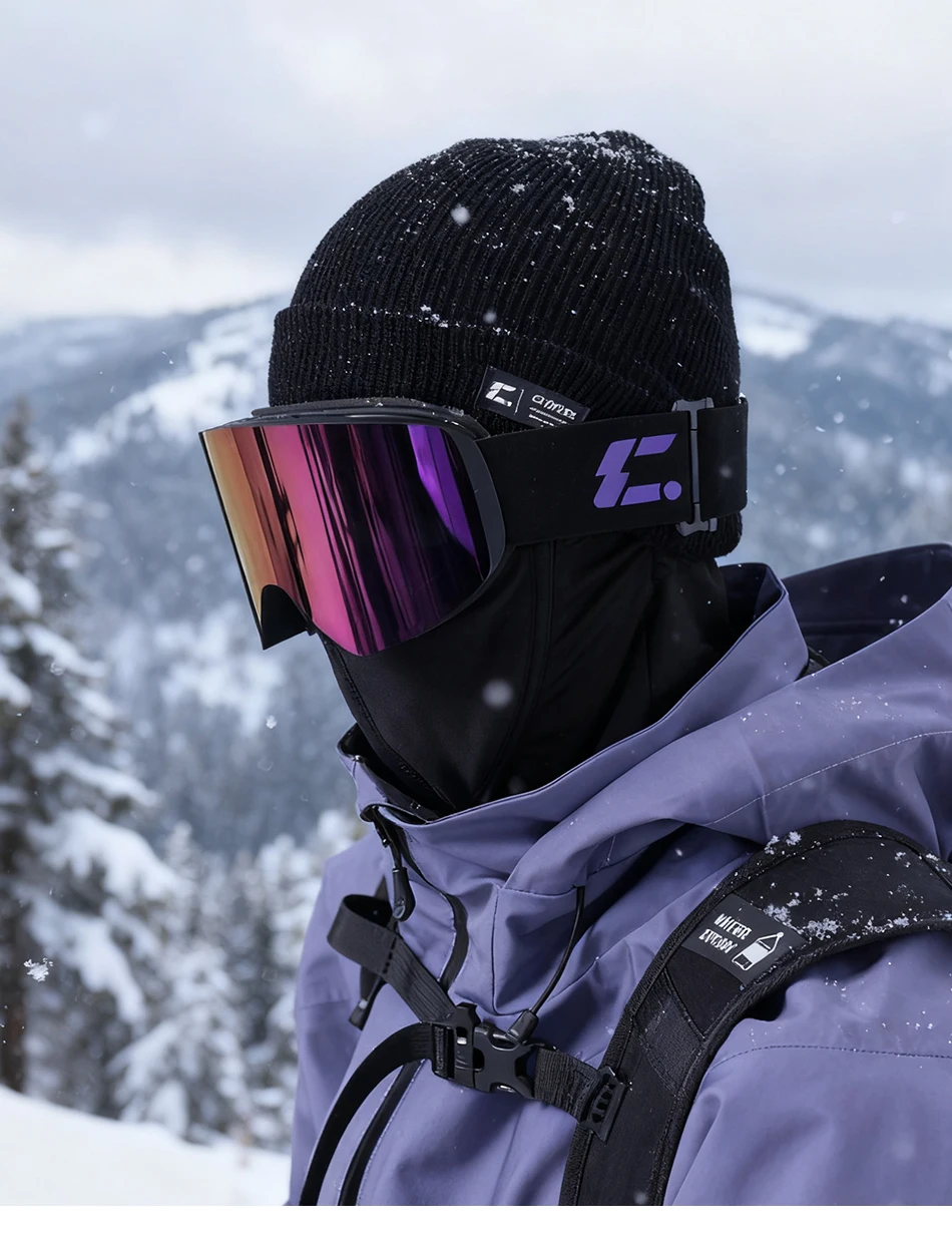 COPOZZ X-edge Series Men Women Double Layers Anti-Fog Ski Goggles Snowmobile Eyewear Snow Snowboard Glasses with Magnetic Lenses