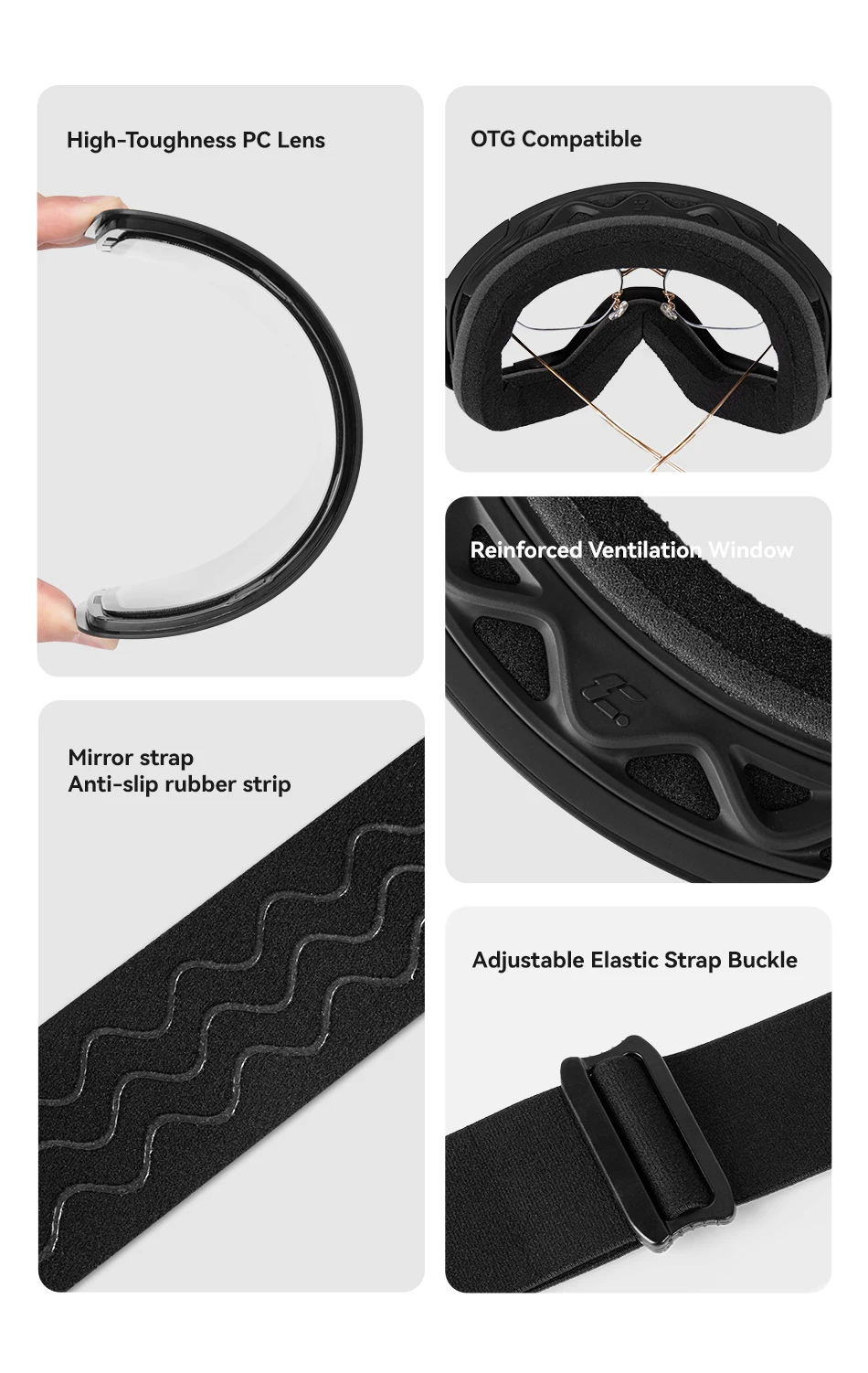 COPOZZ X-edge Series Men Women Double Layers Anti-Fog Ski Goggles Snowmobile Eyewear Snow Snowboard Glasses with Magnetic Lenses