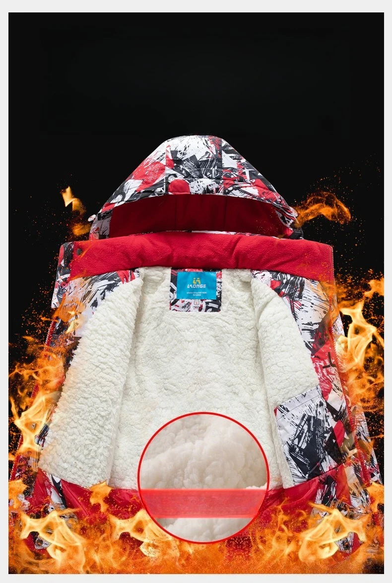 2026 New Children's Ski Suit Boys Girls Thickened Waterproof Warm Middle Older Kid's Baby Ski Clothes Full Set of Equipment