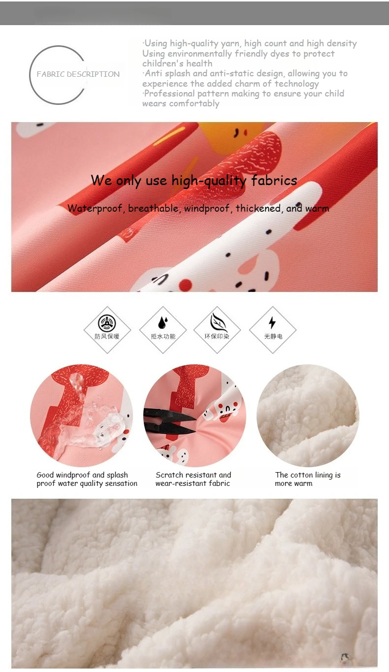 2026 New Children's Ski Suit Boys Girls Thickened Waterproof Warm Middle Older Kid's Baby Ski Clothes Full Set of Equipment