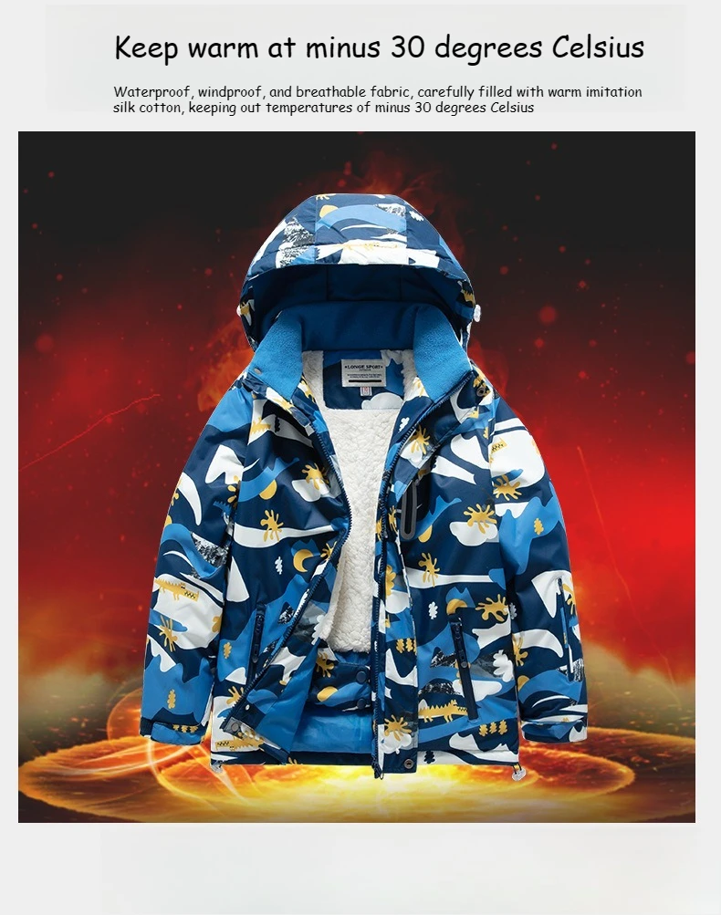 2026 New Children's Ski Suit Boys Girls Thickened Waterproof Warm Middle Older Kid's Baby Ski Clothes Full Set of Equipment