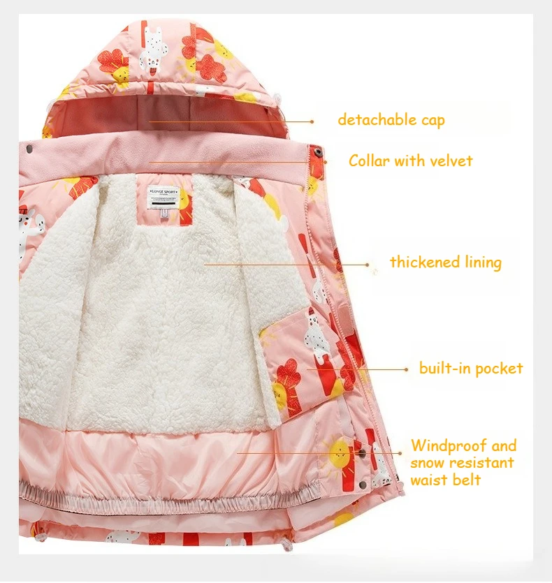2026 New Children's Ski Suit Boys Girls Thickened Waterproof Warm Middle Older Kid's Baby Ski Clothes Full Set of Equipment