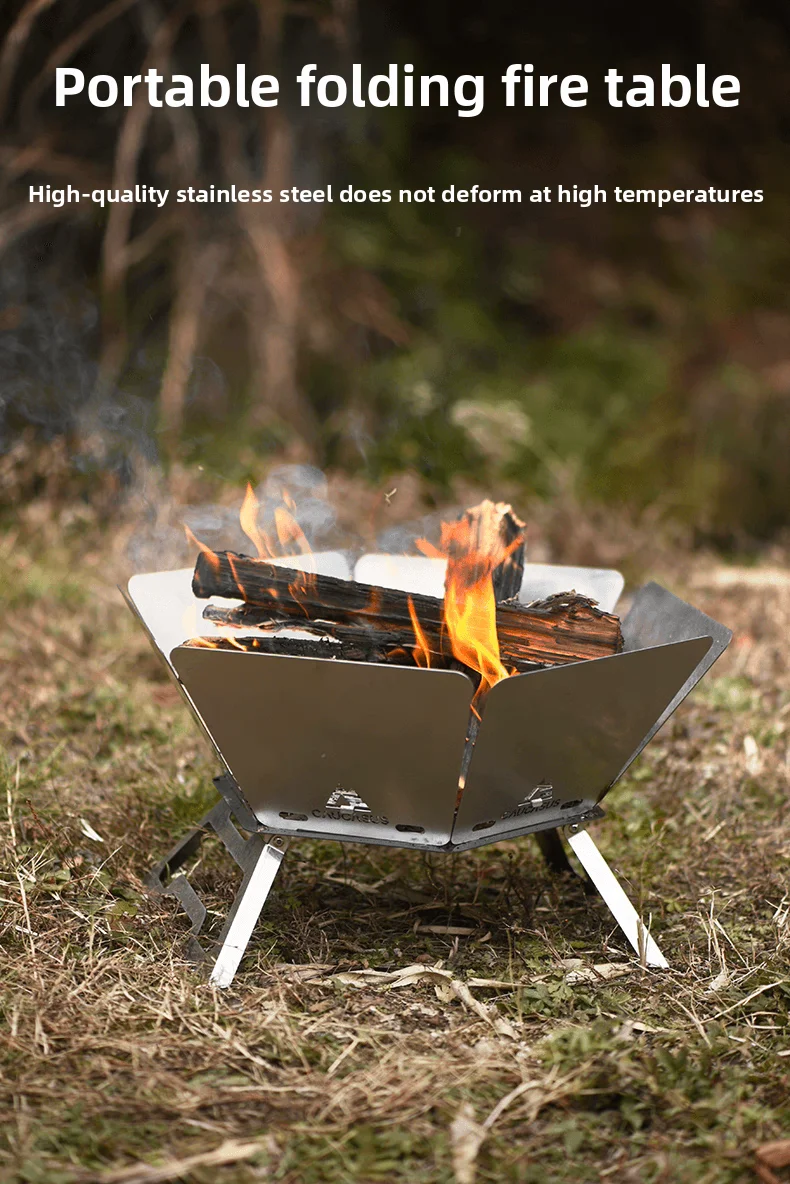 Camping Brazier Folding Bonfire Stove Portable Firewood Burner Campfire Furnace Outdoor Fire Wood Stove Winter Heater Equipment