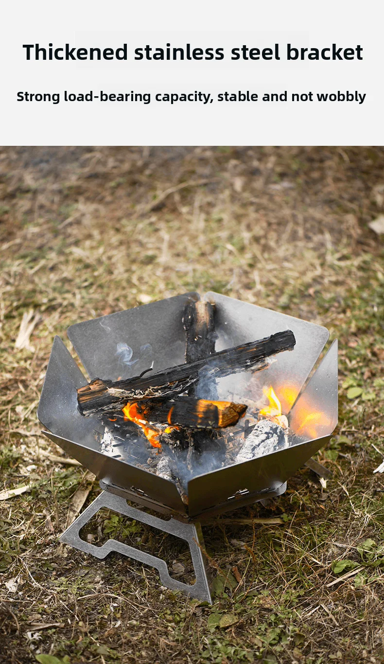 Camping Brazier Folding Bonfire Stove Portable Firewood Burner Campfire Furnace Outdoor Fire Wood Stove Winter Heater Equipment