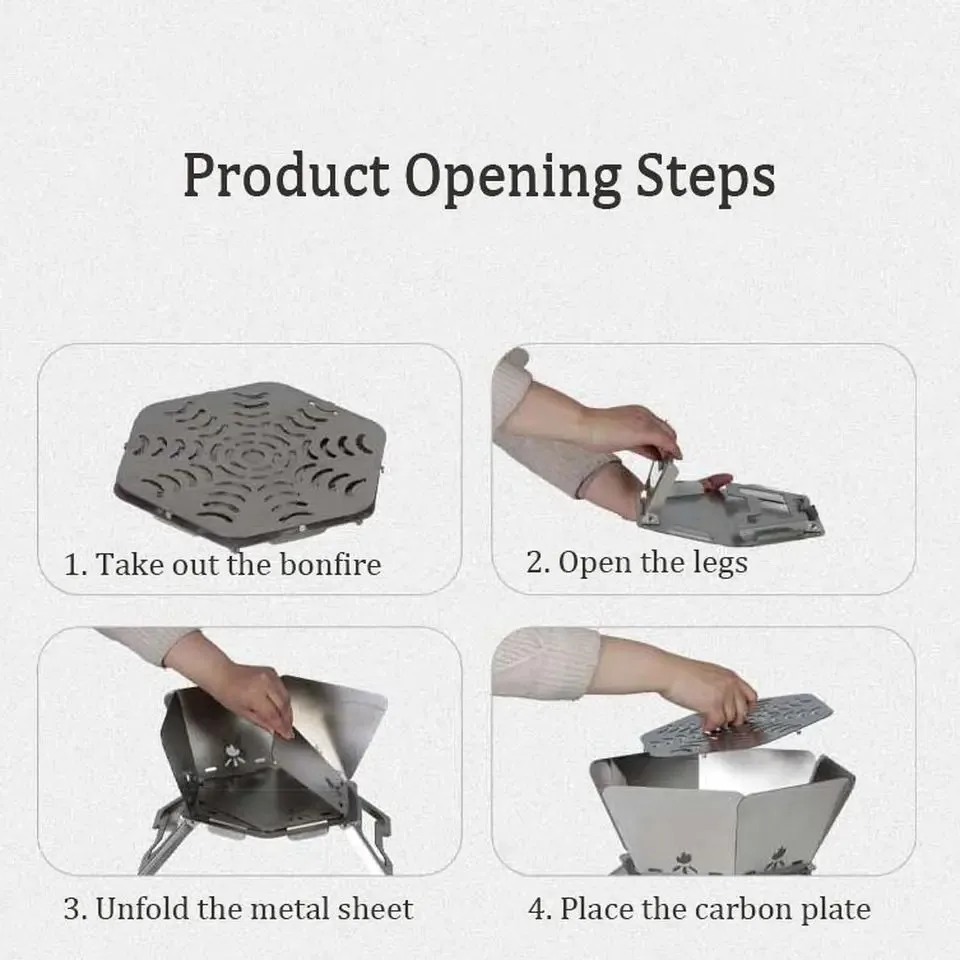 Camping Brazier Folding Bonfire Stove Portable Firewood Burner Campfire Furnace Outdoor Fire Wood Stove Winter Heater Equipment