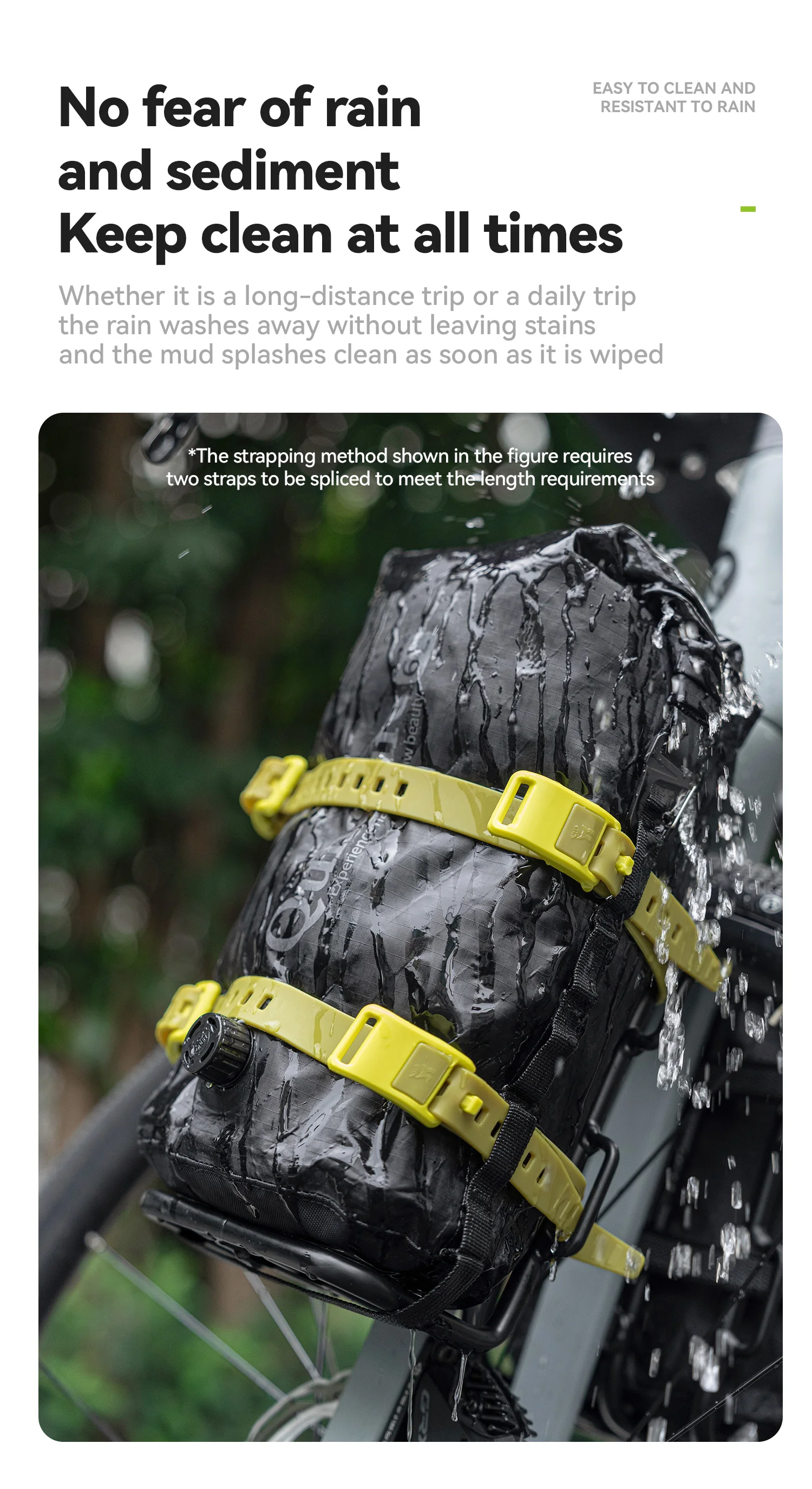 Qunature 4Pcs/set TPU Cable Tie Multifunctional Outdoor Cycling Tie-down Strap Wrap-around Design Resistant High Strength Strap
