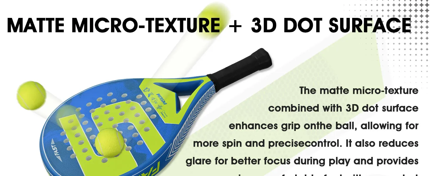 INSUM Fast Padel Racket Series 2026 Carbon Fiber Surface with EVA Memory Flex Foam Core Tennis Racket for Adults and Teenagers