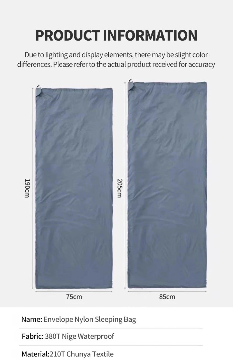 Outdoor Camping Ultralight Compact Adult Sleeping Bag Travel Washable Down Cotton Insulation Dirt-Resistant Portable Waterproof