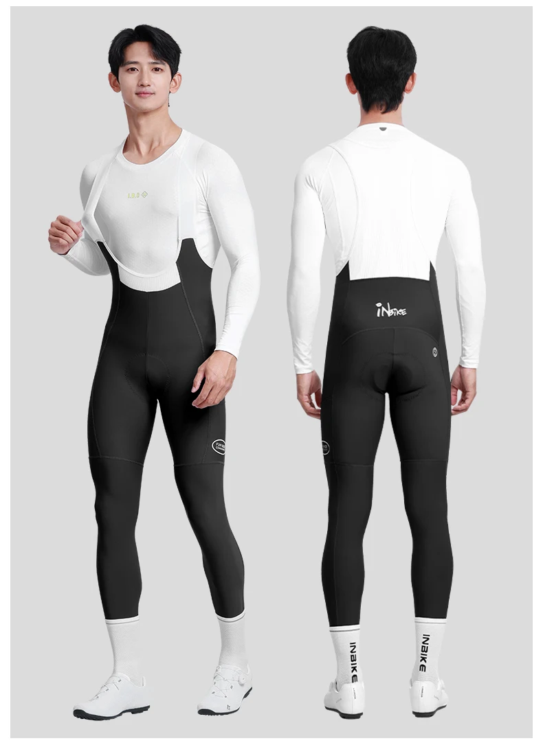 INBIKE Spring Men's Cycling Bib Pants Padding Breathable Sweat-Wicking with Pockets for Men Road Bike MTB Clothing Bicycle Pants